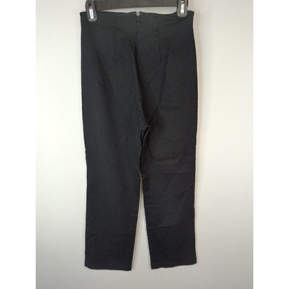 Reformation Black High Rise Straight Leg Trousers Back Zip Women's Sz. 6 - Picture 6 of 11